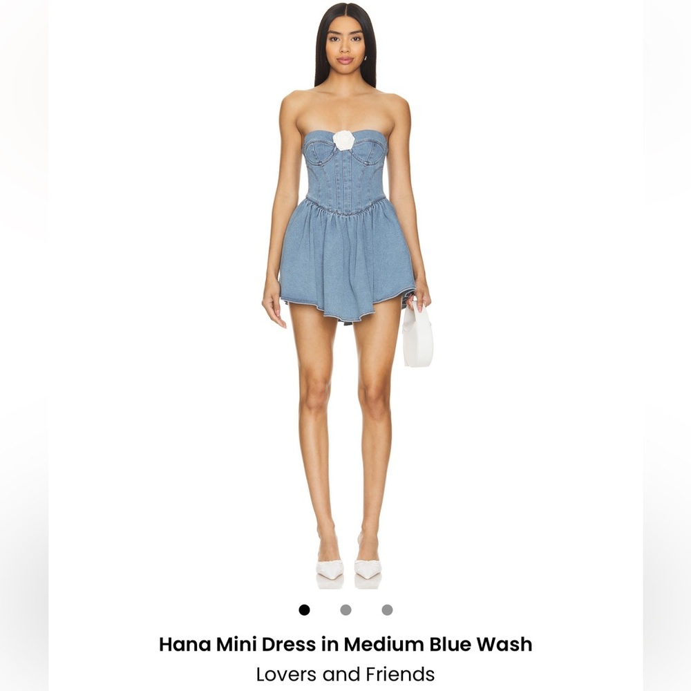 Lovers and Friends Hana Mini Dress in Medium Blue Wash NWT
